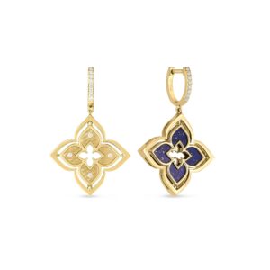 18K Yellow Gold Venetian Princess Pirouette Medium Flower Drop Earrings
