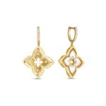 18K Yellow Gold Venetian Princess Pirouette Medium Flower Drop Earrings