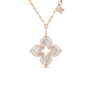 18K Rose Gold Venetian Princess Pirouette Large Flower Necklace