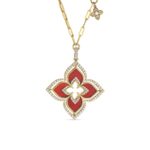 18K Yellow Gold Venetian Princess Pirouette Large Flower Necklace