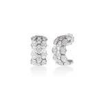 18K White Gold Cobra Pavé Diamond Earrings