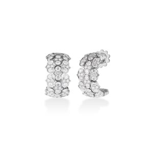 18K White Gold Cobra Pavé Diamond Earrings