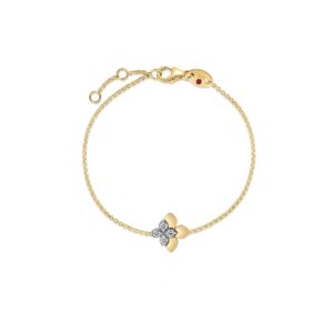 18K Yellow Gold Love In Verona Diamond Flower Bracelet