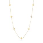 18K Yellow Gold Love In Verona Diamond Flower Station Necklace