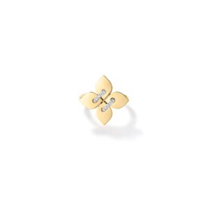 18K Yellow Gold Love In Verona Diamond Flower Ring