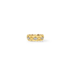 18K Yellow Gold Cobra Diamond Flexible Ring