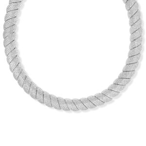 18K White Gold San Marco Pavé Diamond Necklace