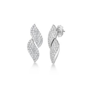 18K White Gold San Marco Pavé Diamond Earrings