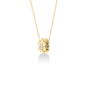18K Yellow Gold Cobra Medium Diamond Rodel Necklace