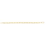18K Yellow Gold Designer Gold Medium Gauge Sqaured Edge Paperclip Bracelet