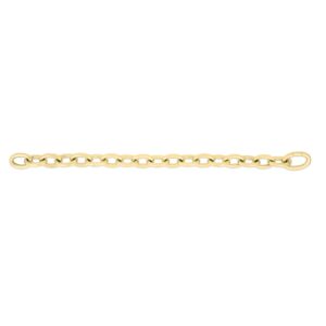 18K Yellow Gold Designer Gold Small Oval Link Chain Bracelet