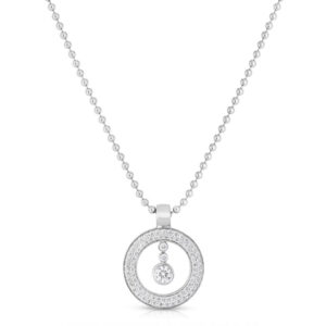 18K White Gold Classic Diamond Pavé Baby O Necklace