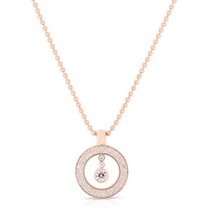 18K Rose Gold Classic Diamond Pavé Baby O Necklace