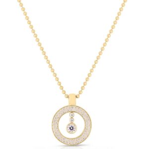 18K Yellow Gold Classic Diamond Pavé Baby O Necklace