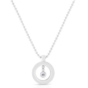 18K White Gold Classic Diamond Baby O Necklace