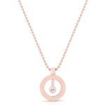18K Rose Gold Classic Diamond Baby O Necklace