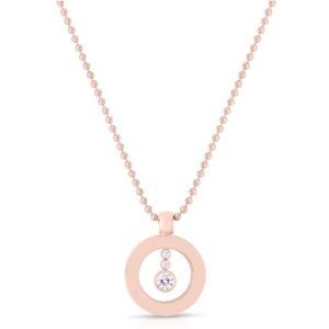 18K Rose Gold Classic Diamond Baby O Necklace