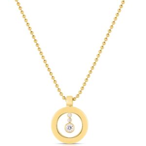 18K Yellow Gold Classic Diamond Baby O Necklace