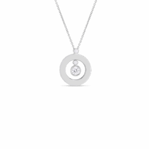 18K White Gold Classic Diamond Mini O Necklace
