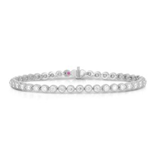 18K White Gold Florentine Flexible Diamond Bracelet