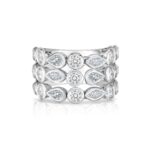18K White Gold Dolce Flexible Three Row Diamond Ring
