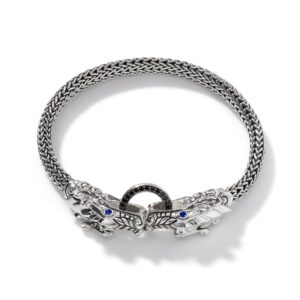 Naga Bracelet, Sterling Silver, Pavé, 5MM