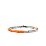 Heishi Bracelet, Sterling Silver, Enamel, 4MM
