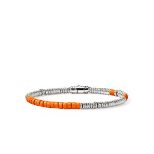 Heishi Bracelet, Sterling Silver, Enamel, 4MM