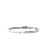 Heishi Bracelet, Sterling Silver, Enamel, 4MM