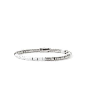 Heishi Bracelet, Sterling Silver, Enamel, 4MM