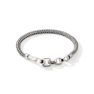 Hook Clasp Bracelet, Sterling Silver, 5MM