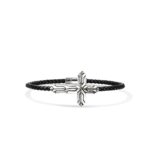 Icon 50 Bracelet, Sterling Silver, Leather, 3MM