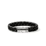Leather Bracelet, Sterling Silver