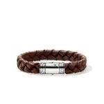 Leather Bracelet, Sterling Silver