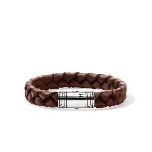 Leather Bracelet, Sterling Silver