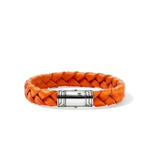 Leather Bracelet, Sterling Silver