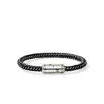 Cord Bracelet, Sterling Silver, Rubber