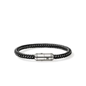 Cord Bracelet, Sterling Silver, Rubber