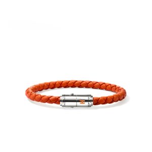 Leather Bracelet, Sterling Silver, 6MM