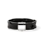 Icon 50 Bracelet, Sterling Silver, Leather