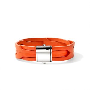 Icon 50 Bracelet, Sterling Silver, Leather