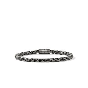Box Chain Bracelet, Dark Silver, 4.8MM