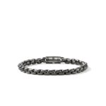 Box Chain Bracelet, Dark Silver, 6MM