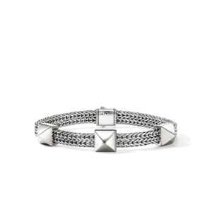 Icon Stud Bracelet, Sterling Silver, 6MM
