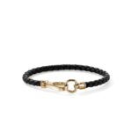Leather Bracelet, Gold, 5MM