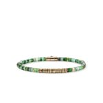 Heishi Bracelet, Hardstones, Emeralds, Gold, 4MM
