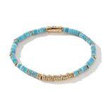 Heishi Bracelet, Gold, Hardstones, 4MM