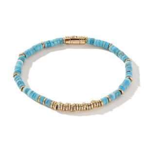 Heishi Bracelet, Gold, Hardstones, 4MM