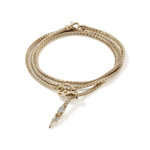 Naga Wrap, Gold, Diamonds, 2.5MM