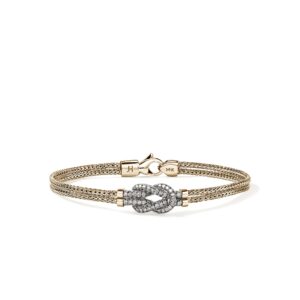 Love Knot Bracelet, Gold, Diamonds